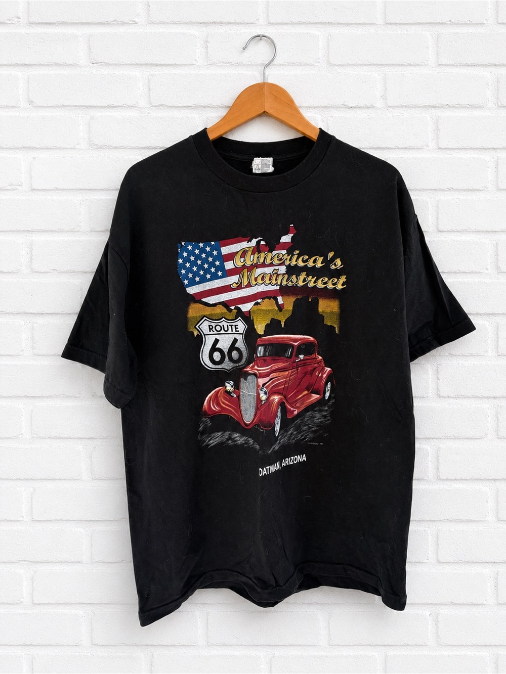 Route 66 Americana Vintage Car Tee XL Y2K
